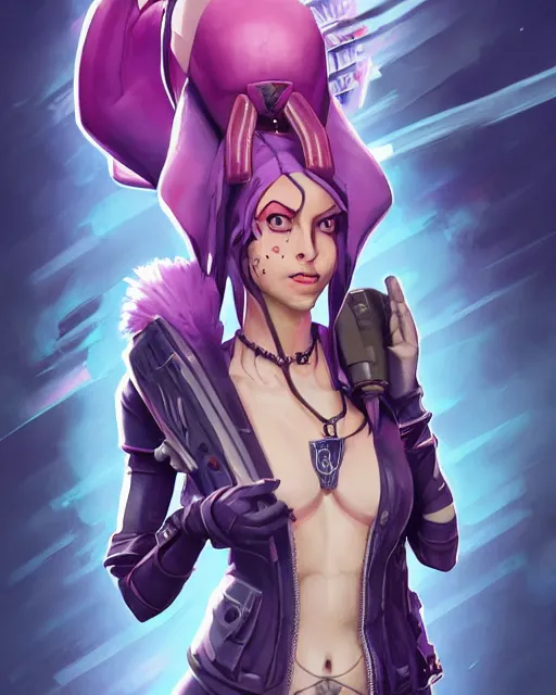 Prompt: jynx arcane valorant agent beautiful female tattoo symmetrical face eyes full length fantasy art apex fortnite Video game icon, 2d game art gta5 cover , official fanart behance hd artstation by Jesper Ejsing, by RHADS, Makoto Shinkai and Lois van baarle, ilya kuvshinov, rossdraws