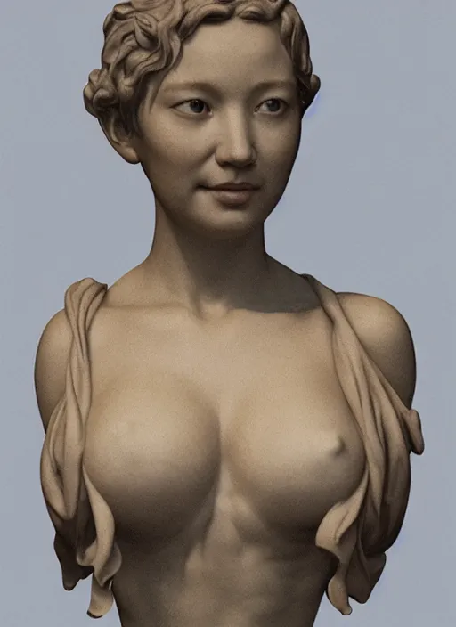 Image similar to 3D resin miniature sculpture by Jean-Baptiste Carpeaux and Luo Li Rong, european lady, prefect symmetrical face, academic art, realistic, 8K, Introduction factory photo, Product Introduction Photo, Hyperrealism. Subsurface scattering, raytracing, Octane Render, Zbrush, simple background