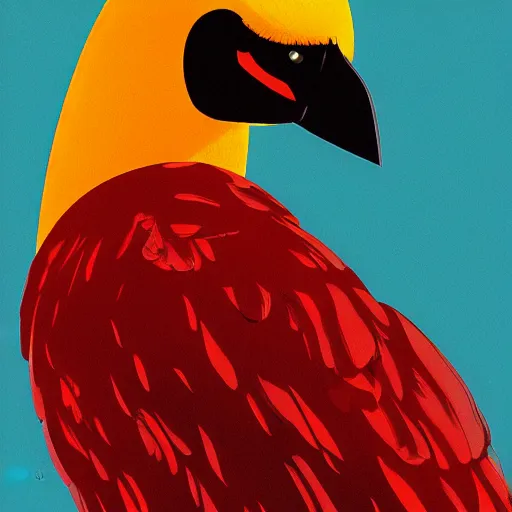 Prompt: illustration of big bird on lcd by ilya kuvshinov katsuhiro otomo