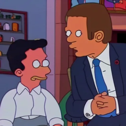 Image similar to melanchon is spanking macron, in a episode from the simpson