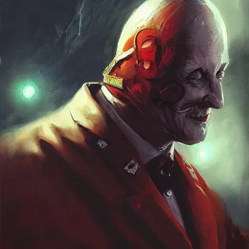 Image similar to painting of doctor eggman as an evil wizard, epic, tragic, military art, fantasy, dieselpunk, hd shot, digital portrait, beautiful, artstation, comic style, by artgerm, guy denning, jakub rozalski, magali villeneuve and charlie bowater