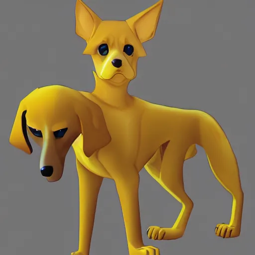 Prompt: Yellow dog man, digital art, furry fandom, artstation, furaffinity