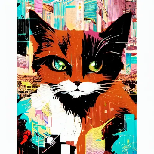 Image similar to delirium anime cat face portrait by petros afshar, tom whalen, laurie greasley, by greg rutkowski