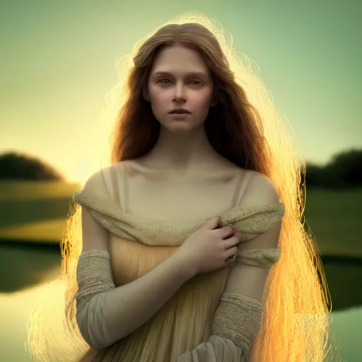 Prompt: photographic portrait of a stunningly beautiful english female maiden in soft dreamy light at sunset, contemporary fashion shoot, by edward robert hughes, annie leibovitz and steve mccurry, david lazar, jimmy nelsson, extremely detailed, breathtaking, hyperrealistic, perfect face, octane render