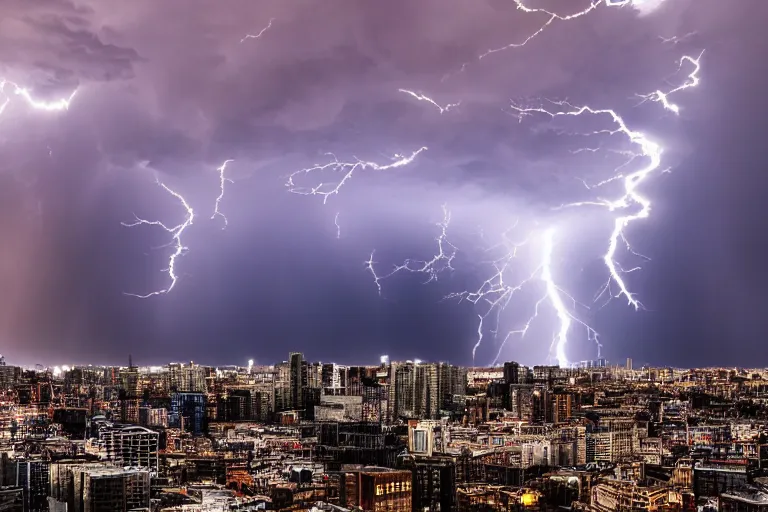 Image similar to thunderstorm approaching a city, photography, hd, nikon, sony