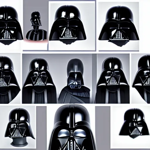 Image similar to Rejected Darth Vader helmet designs, product lighting