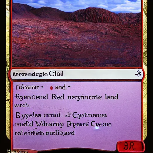 Image similar to arid lands with red crysltals and selenites