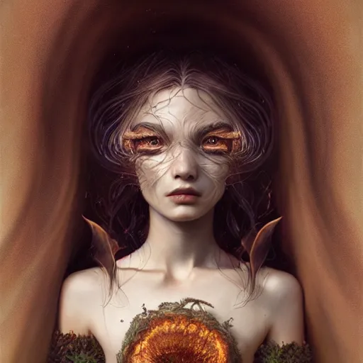 Image similar to by artgerm and agostino arrivabene, visually stunning, cinematic, ultra realistic, hyper realism, epic, octane render, unreal engine,, a girl guiding portal to another dimension, surreal, fungal enchanter, murloc tinyfin, dread infernal, wee whelp