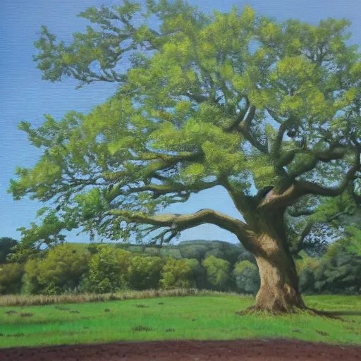 Image similar to oak tree near poynings painted by jjw