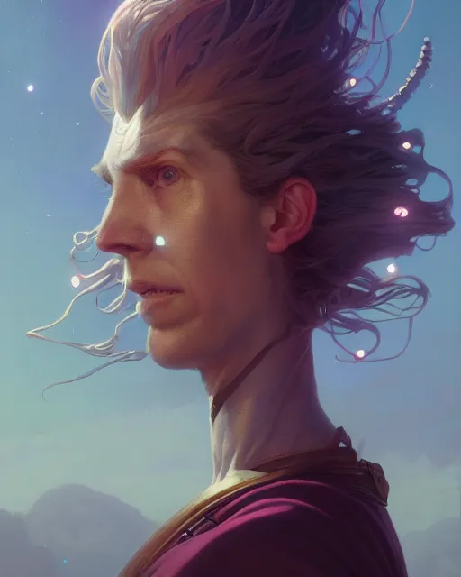 Image similar to highly detailed surreal vfx portrait of a mythpunk knight, stephen bliss, unreal engine, greg rutkowski, loish, rhads, beeple, makoto shinkai and lois van baarle, ilya kuvshinov, rossdraws, tom bagshaw, alphonse mucha, global illumination, detailed and intricate environment