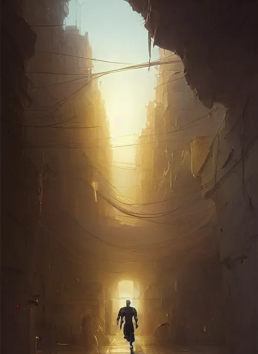 Image similar to highly detailed portrait arab man superhero, fighter, yellow charcoal, stephen bliss, 8 k, unreal engine, fantasy art by greg rutkowski, loish, rhads, ferdinand knab, makoto shinkai and lois van baarle, ilya kuvshinov, rossdraws, tom bagshaw, global illumination, radiant light, detailed and intricate environment