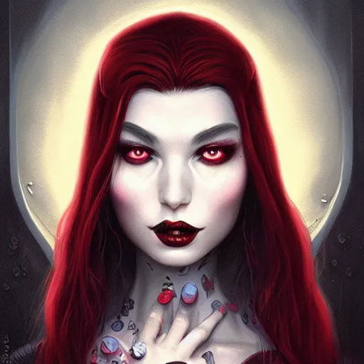 Prompt: lofi vampire Klausc Schwabb demon portrait, digital art, Pixar style, by Tristan Eaton Stanley Artgerm and Tom Bagshaw.