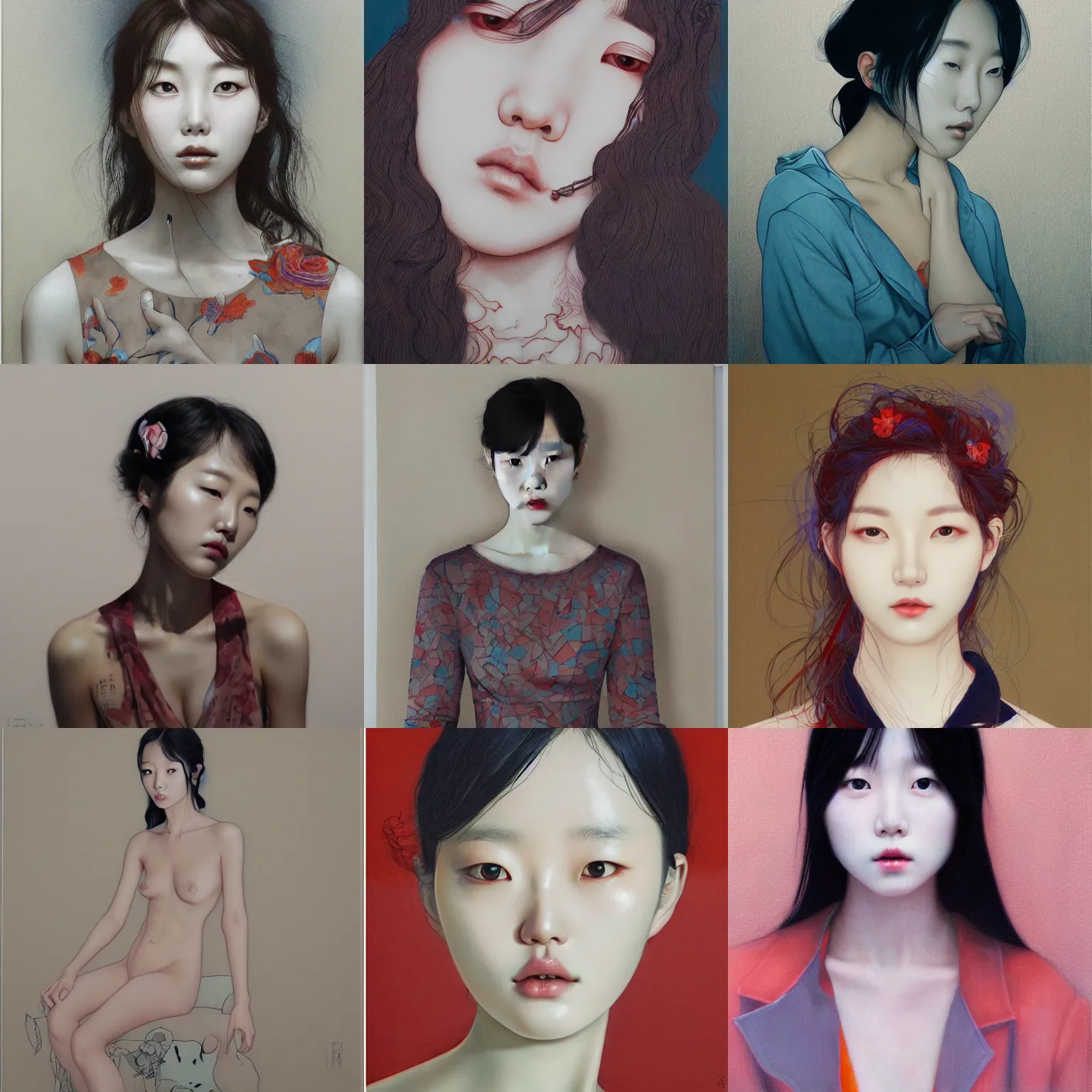 Prompt: lee jin - eun by james jean, rule of thirds, seductive look, beautiful