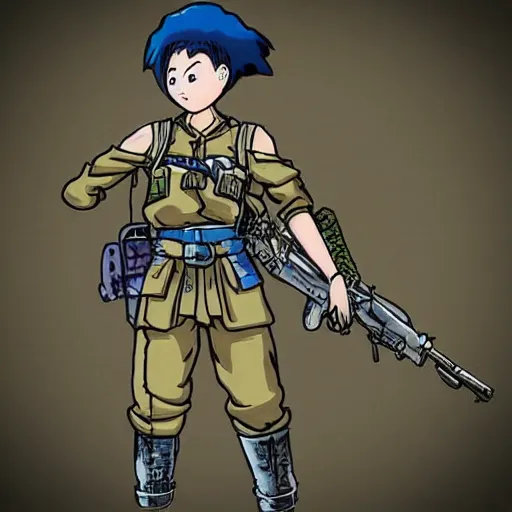 Prompt: “ female soldier. in the style of akira toriyama ”