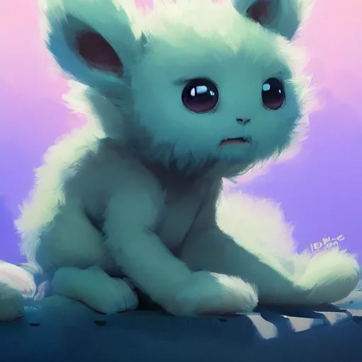 Prompt: very cute baby monster fluffy, minimalist, behance hd by jesper ejsing, by rhads, makoto shinkai and lois van baarle, ilya kuvshinov, rossdraws global illumination