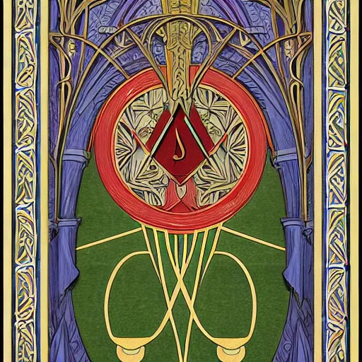 Image similar to symmetrical mural painting from the early 1 9 0 0 s in the style of art nouveau, red curtains, art nouveau design elements, art nouveau ornament, scrolls, flowers, flower petals, rose, opera house architectural elements, mucha, masonic symbols, masonic lodge, joseph maria olbrich, simple, iconic, masonic art, masterpiece, artgerm