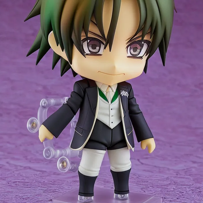 Image similar to An anime Nendoroid of the Joker, figurine, detailed product photo