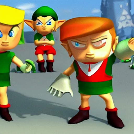 Prompt: Donald Trump!! as Tingle! in The Legend of Zelda!! Wind Waker