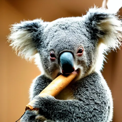 Image similar to koala with cigar in mouth