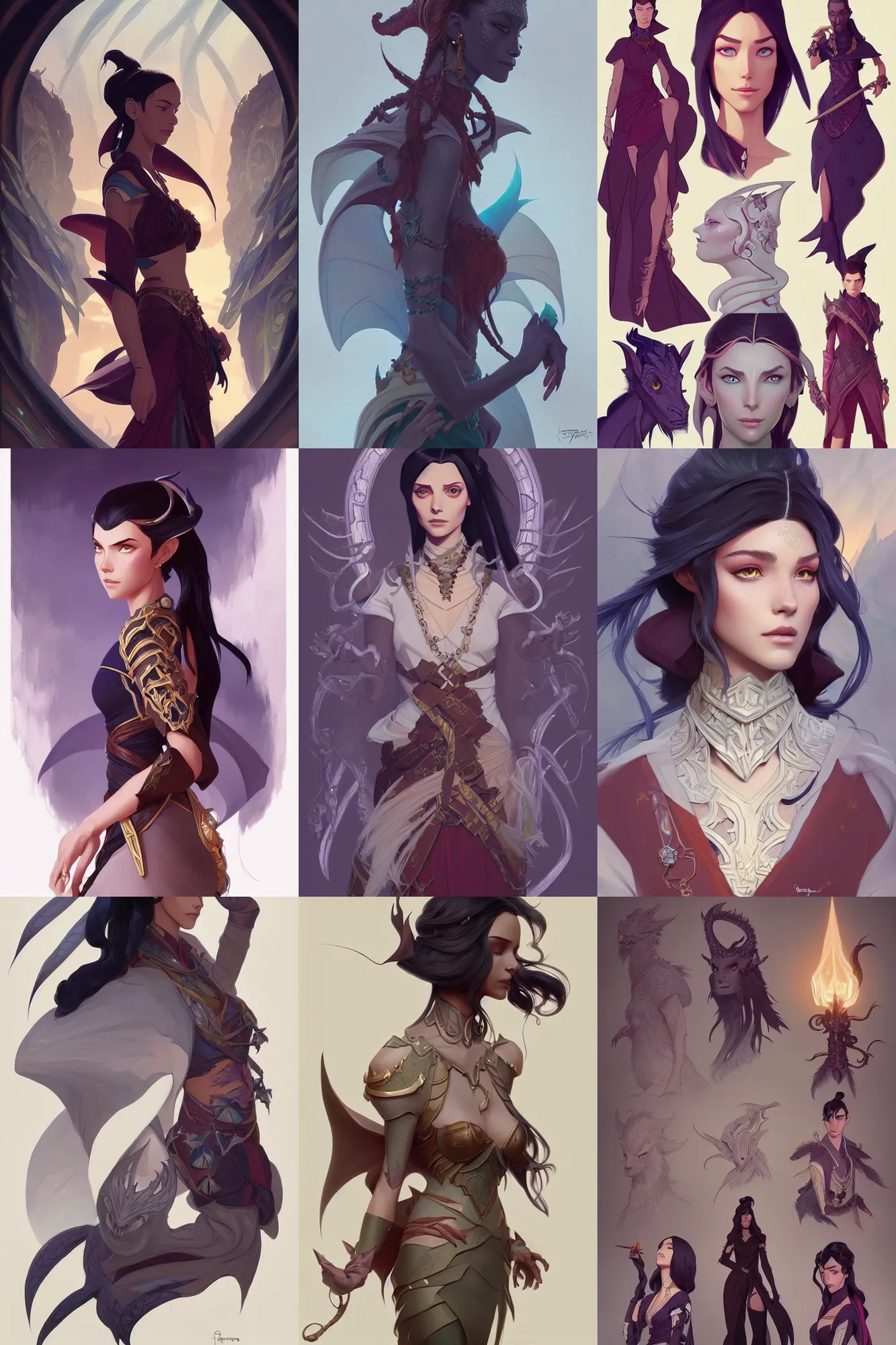 Prompt: fashion and character design spot illustrations from avatar combined with the dragon prince, d & d, fantasy, intricate, elegant, highly detailed, digital painting, artstation, concept art, matte, sharp focus, illustration, hearthstone, art by artgerm and greg rutkowski and alphonse mucha