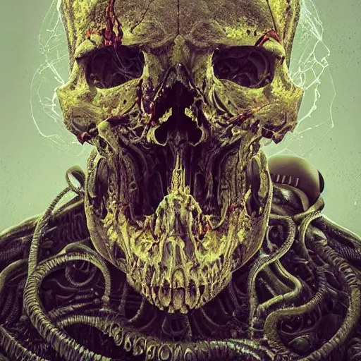 Image similar to portrait_of_a_melting_skull._intricate_abstract._intricate_artwork._by_Tooth_Wu_wlop_beeple_dan_mumford._octane_render_trending_on_artstat