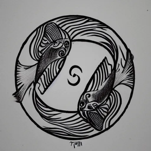 Image similar to japanese koi fish yin yang drawing