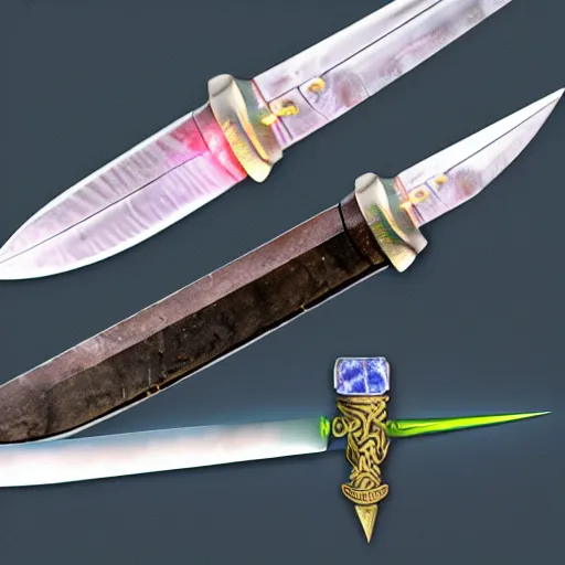 Image similar to a magical fantasy sword with straight lines and gemstone in the hilt, energy radiating from along the blade