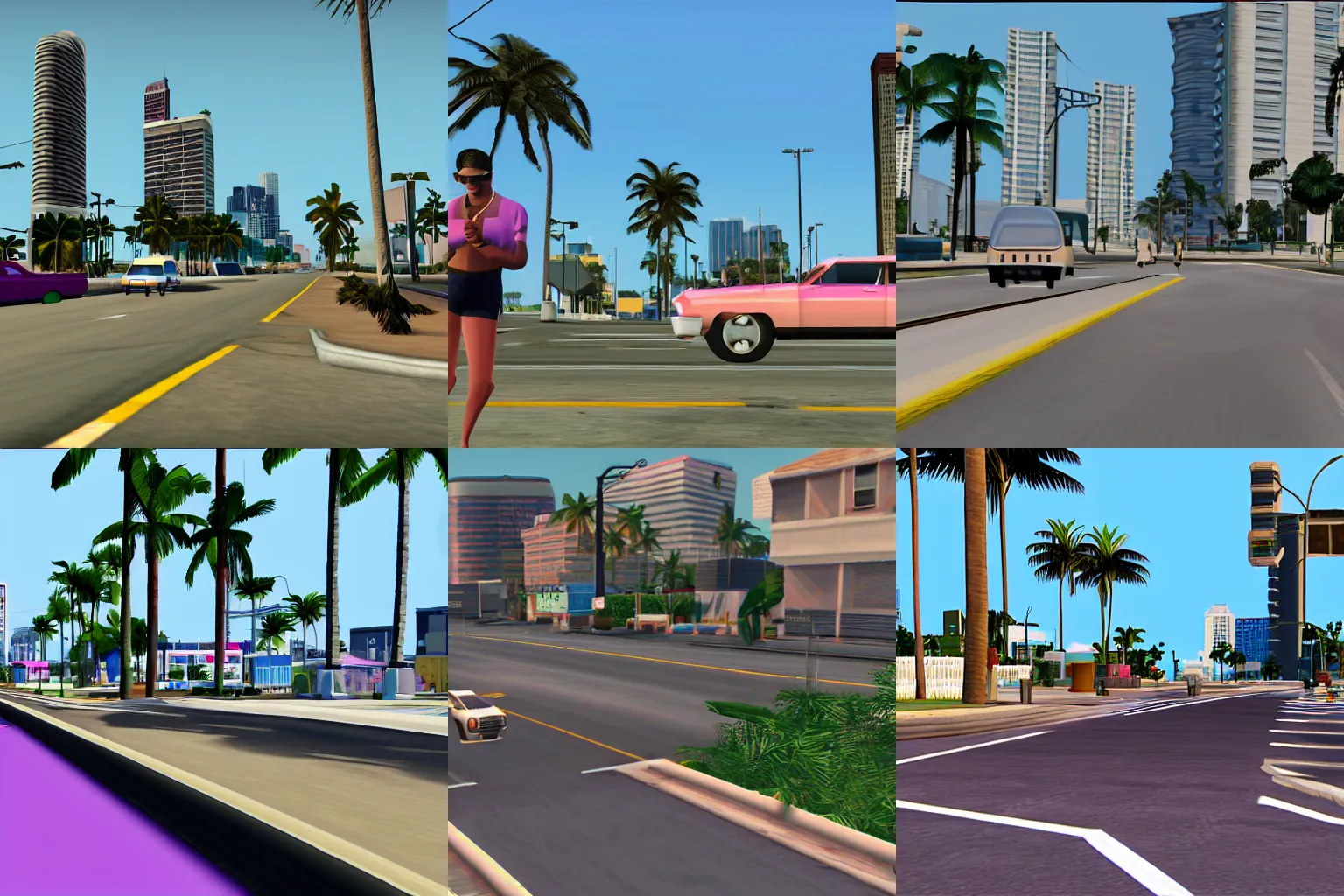 Prompt: A screenshot from Grand Theft Auto Vice City