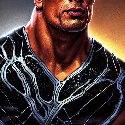 Prompt: a sketch of dwayne the rock johnson as venom the symbiote | venom movie | cinematic lighting | award - winning | closeup portrait | by donato giancola and mandy jurgens and charlie bowater | featured on artstation | pencil sketch | sci - fi alien