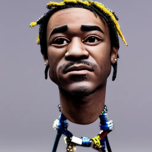 Image similar to lil uzi vert with short legs, realistic, 8 k, ultra details, highly detailed face, sharp focus