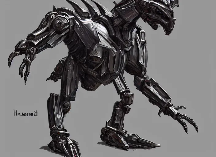 Prompt: cinematic full shot, vore station handsome beautiful borg hound, mecha hound, taller than man, sharp armor, sharp metal dragon claws, open metal maw, feral body, angular metal, metal tail, glass visor, vore art, dragon art, furry art, digital art, warframe hound, furaffinity, deviantart, sofurry