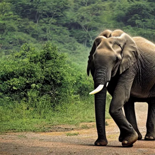 Prompt: Photograph of an elephant published in National Geographic