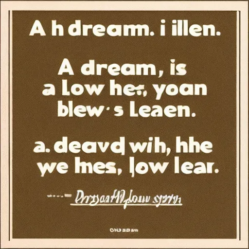 Image similar to a dream, all a dream, that ends in nothing, and leaves the sleeper where he lay down, but i wish you to know that you inspired it.