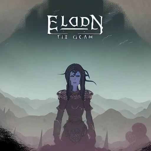 Image similar to scenery of elden ring in the style of the game gris