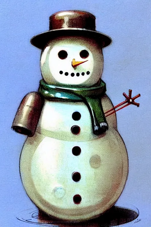 Image similar to ( ( ( ( ( 1 9 5 0 s retro future robot android snowman. muted colors. ) ) ) ) ) by jean - baptiste monge!!!!!!!!!!!!!!!!!!!!!!!!!!!!!!