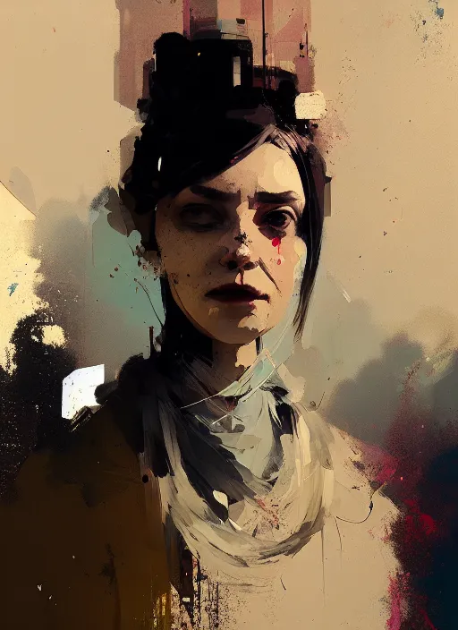 Image similar to portrait of a lady, by ismail inceoglu