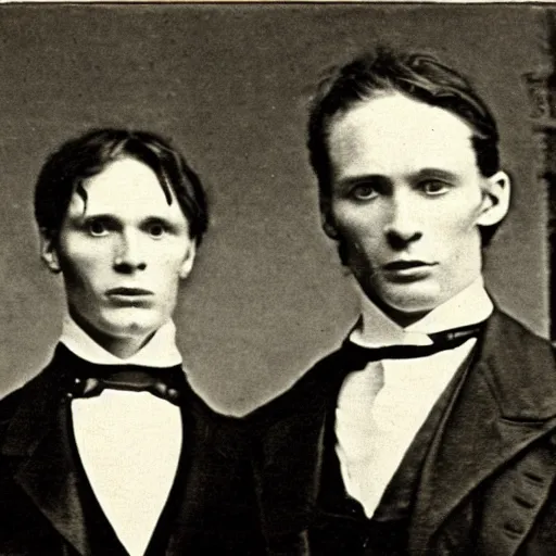 Prompt: rare early victorian photograph of cillian murphy, tom hardy, tom hiddleston, very grainy, blurry, 1 8 4 0 s, 1 8 5 0 s, realistic face