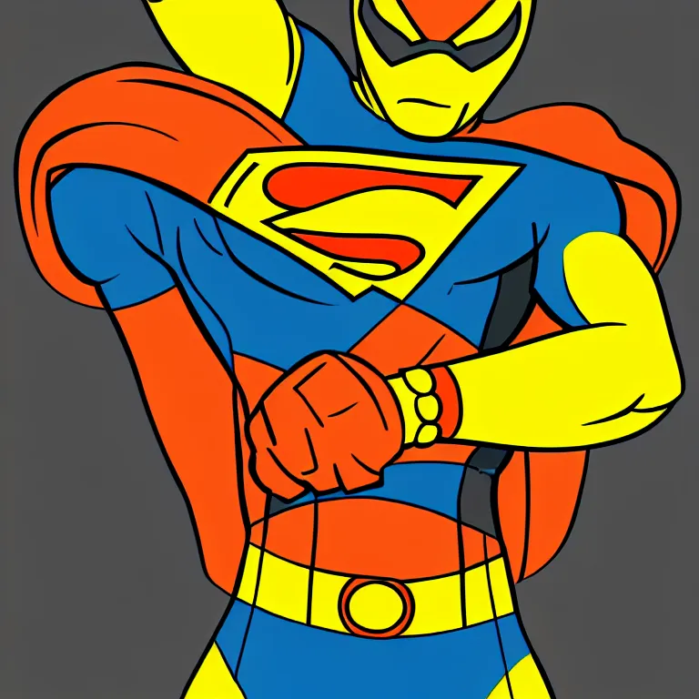 Prompt: illustration of new superhero captain marigold, marvel superhero drawing, orange and yellow costume