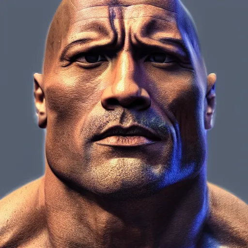 Prompt: photorealistic stone statue of dwayne johnson. hyperdetailed photorealism, 1 0 8 megapixels, amazing depth, glowing rich colors, powerful imagery, psychedelic overtones, 3 d finalrender, 3 d shading, cinematic lighting, artstation concept art