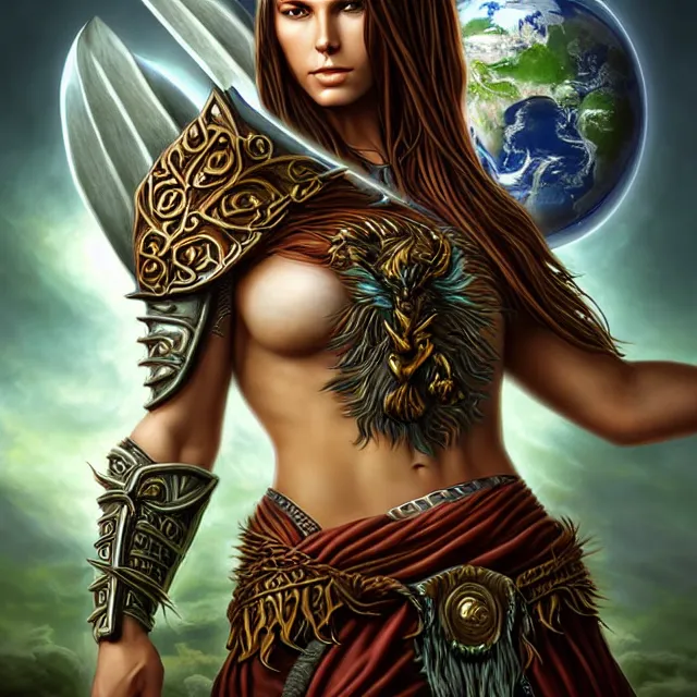 Prompt: druid warrior with earth powers artgerm anne stokes highly detailed 8 k hdr smooth sharp focus high resolution award - winning photo photorealistic