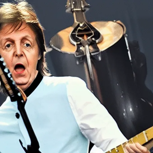 Prompt: Paul McCartney playing fortnite