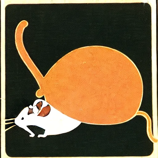 Prompt: a rat with a cat's head and a snail shell on its back, 1 9 7 0 s style