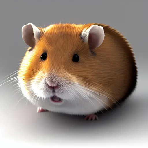 Prompt: fatty anthro! hamster, 3 d render