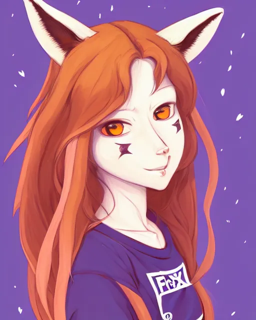 Image similar to fullbody portrait of wild half - fox woman with fox nose and ears, wearing summer jeans shorts and tshirt, anime art, concept art, detailed attractive face with fox nose and fox mouth, symmetrical, trending on pixiv, by lois van baarle by sung choi by john kirby artgerm style pascal blanche and magali villeneuve and hayao miyazaki