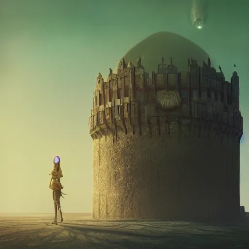 Image similar to dark witch in the tower, matte painting, detailed, elden ring, oil on canvas, by beeple