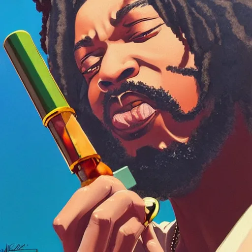 Prompt: god as rastafarian smoking a pipe in the clouds like the zig zig cover by audrey plaza, realistic shaded perfect face, fine details. anime. very strong realistic shaded lighting poster by ilya kuvshinov katsuhiro otomo ghost, magali villeneuve, artgerm, jeremy lipkin and michael garmash and rob rey