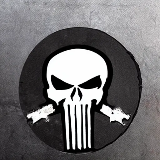 Image similar to the punisher skull logo painted on an black ford raptor