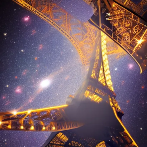 Image similar to eiffel tower in space