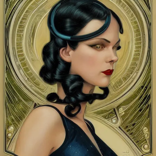 Prompt: a streamline moderne, art nouveau, ( ( dieselpunk ) ) portrait in the style of charlie bowater, and in the style of donato giancola, and in the style of charles dulac. symmetry, ultrasharp focus, dramatic lighting, semirealism, intricate symmetrical ultrafine background detail.