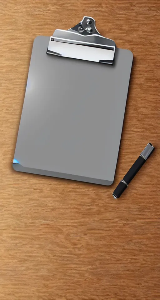 Prompt: blank clipboard, realistic illustration, clean, realistic